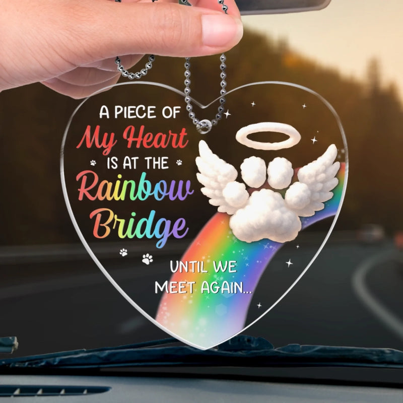 Rainbow Bridge Pet Memorial Remembrance Decor - Car Ornament