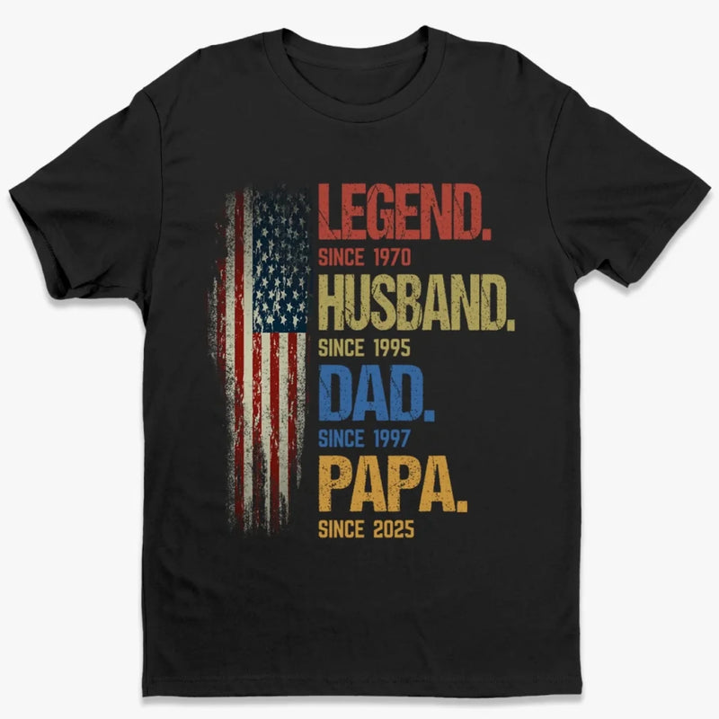 From Legend To Papa - Family Personalized Custom Unisex T-shirt, Premium T-shirt, Hoodie - Father's Day, Gift For Dad, Grandpa