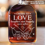 Custom Name Our Love Gifts for Couples - Personalized Round Whiskey Bottle