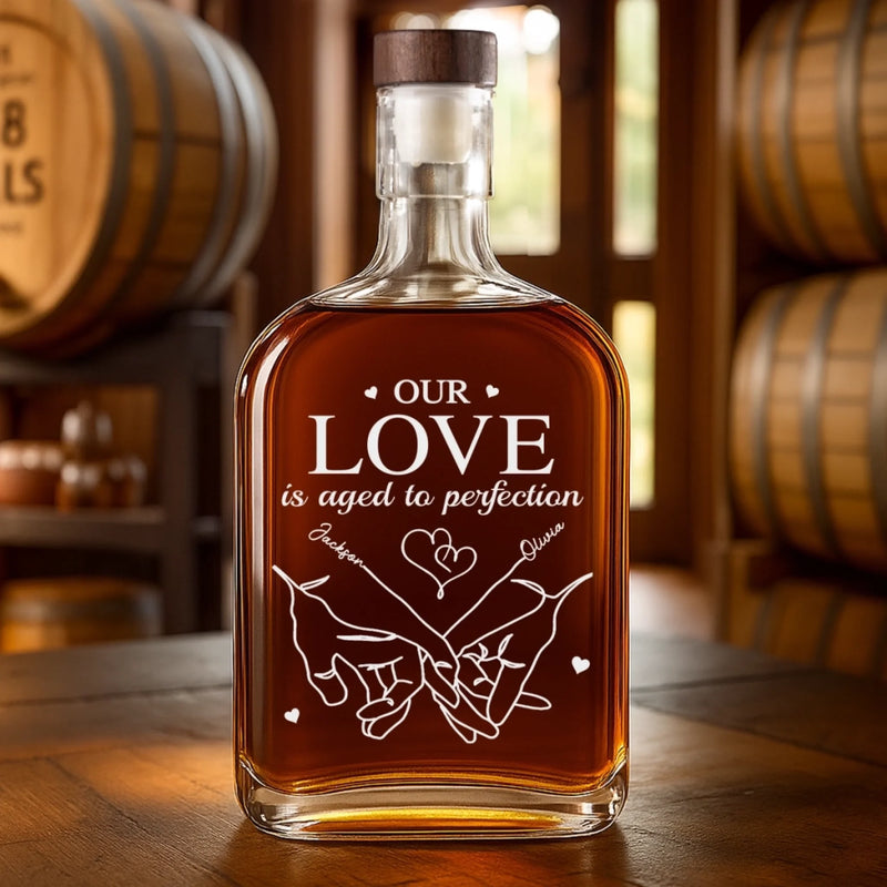 One Date, Countless Memories - Couple Personalized Custom Whiskey Bottle - Gift For Husband Wife, Anniversary