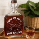 Custom Name Long Distance Drinking Buddy Gifts - Personalized Round Whiskey Bottle