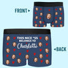 Custom Photo Reserved For My Babe Only - Couple Personalized Custom Boxer Briefs, Men's Boxers - Gift For Husband Wife, Anniversary