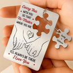 Custom Name Couple Love Gifts - Personalized Metal Wallet Card with Charm