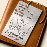 Custom Name Couple Love Gifts - Personalized Metal Wallet Card with Charm