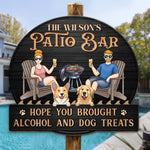 Custom Name Funny Patio Bar Gifts for Dog Lovers - Personalized Wood Sign