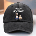 Custom Name Funny Dog Mom Gifts for Women - Personalized Washed Baseball Cap