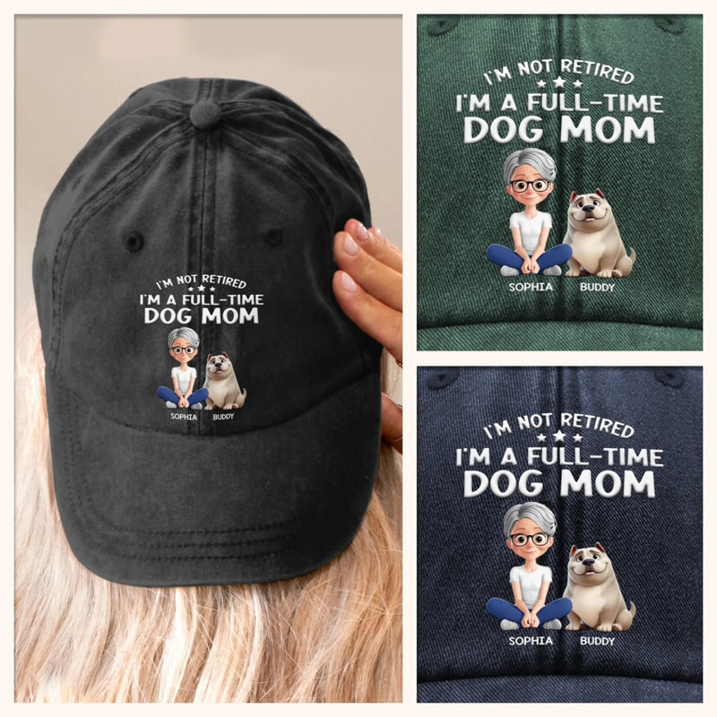 Custom Vintage Washed Denim Baseball Cap - Personalized Birthday Gifts For Dog Lovers, Dog Dad And Mom - Paws And Relax