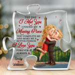 Custom Name Paris Couple Love Gifts - Personalized Shaped Acrylic Plaque