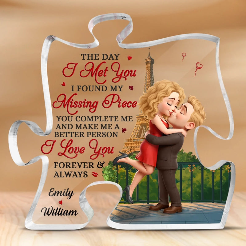Custom Name Paris Couple Love Gifts - Personalized Shaped Acrylic Plaque