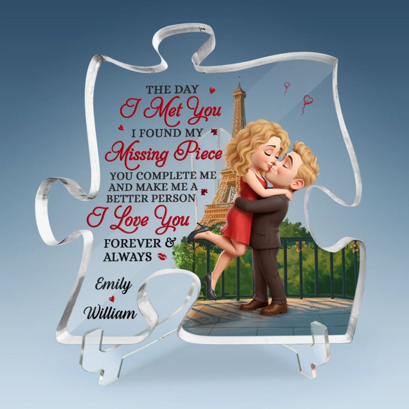 Custom Name Paris Couple Love Gifts - Personalized Shaped Acrylic Plaque