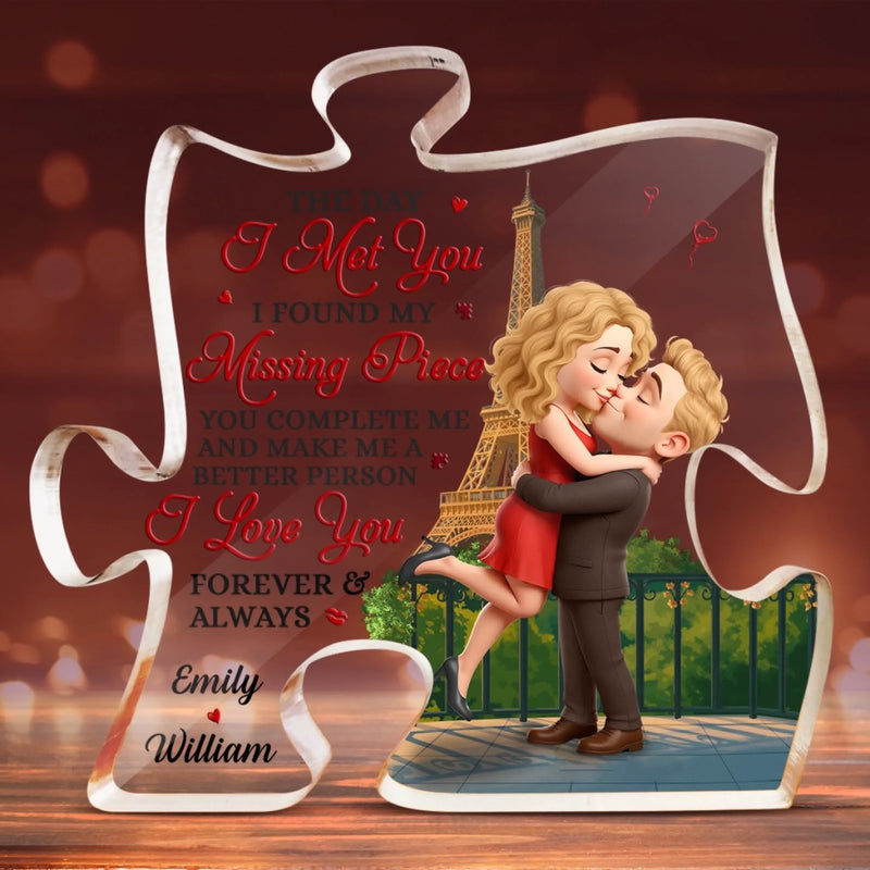 Custom Name Paris Couple Love Gifts - Personalized Shaped Acrylic Plaque