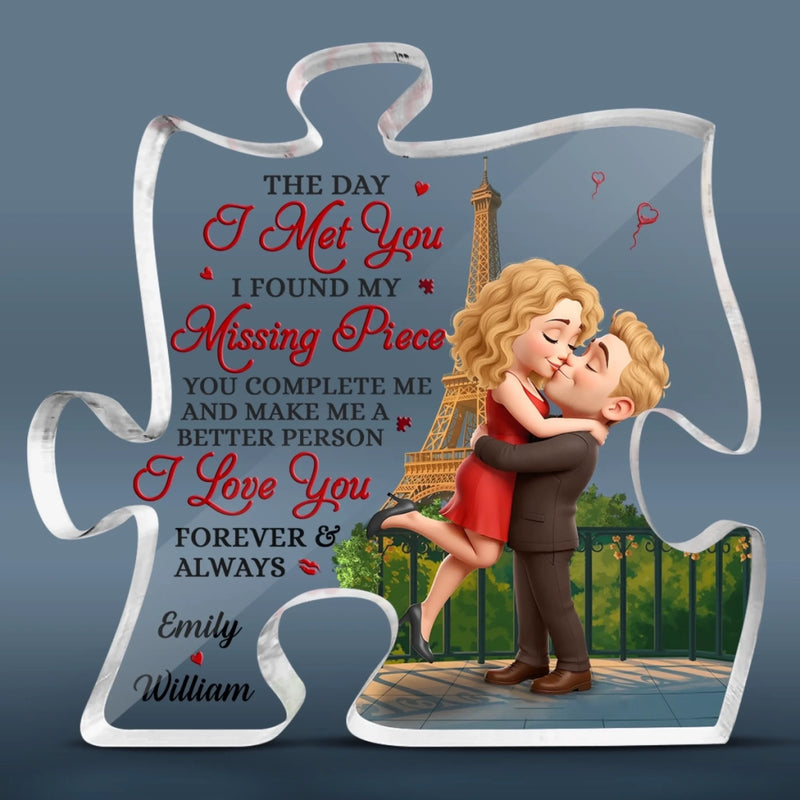Custom Name Paris Couple Love Gifts - Personalized Shaped Acrylic Plaque