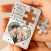 Custom Photo Piece By Piece, You Complete Me - Couple Personalized Custom Metal Wallet Card With Charm - Gift For Husband Wife, Anniversary