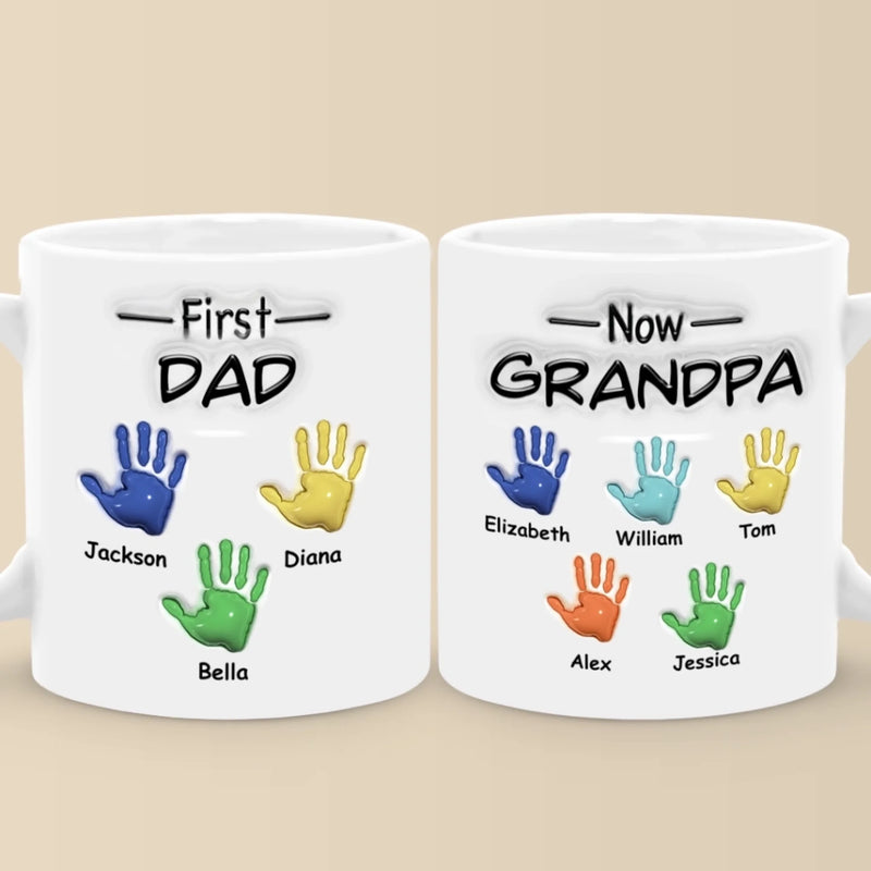 From Dad To Grandpa - Family Personalized Custom 3D Inflated Effect Printed Mug - Father's Day, Gift For Dad, Grandpa