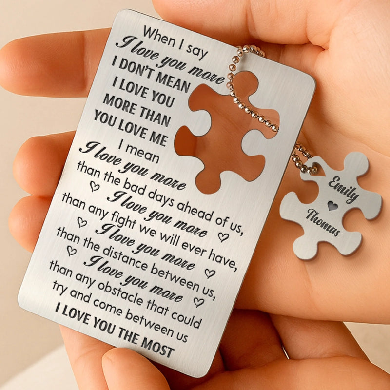 Love That Fits Perfectly - Couple Personalized Custom Metal Wallet Card With Charm - Gift For Husband Wife, Anniversary
