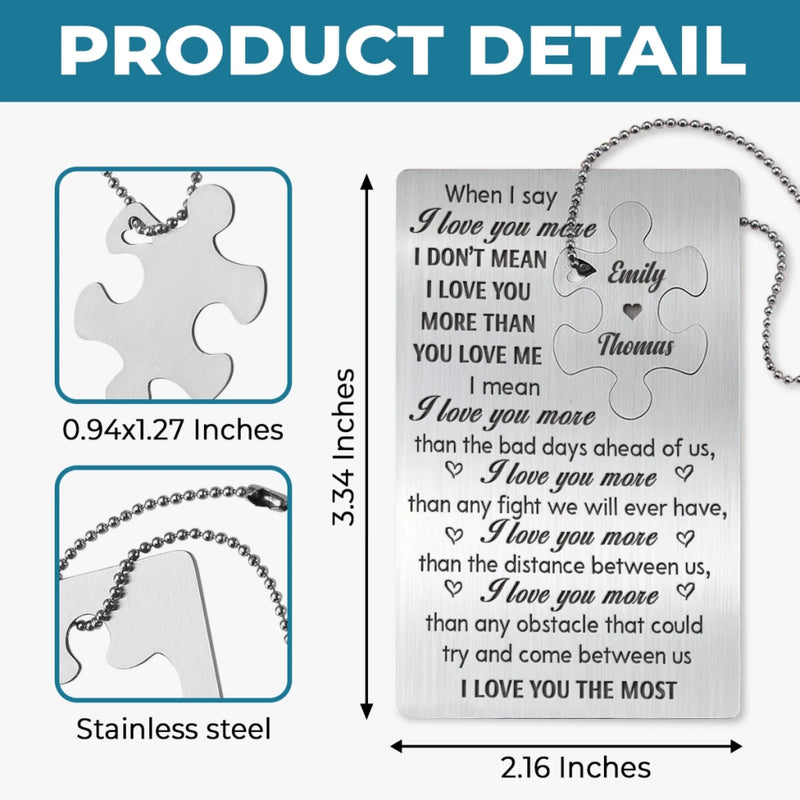Love That Fits Perfectly - Couple Personalized Custom Metal Wallet Card With Charm - Gift For Husband Wife, Anniversary