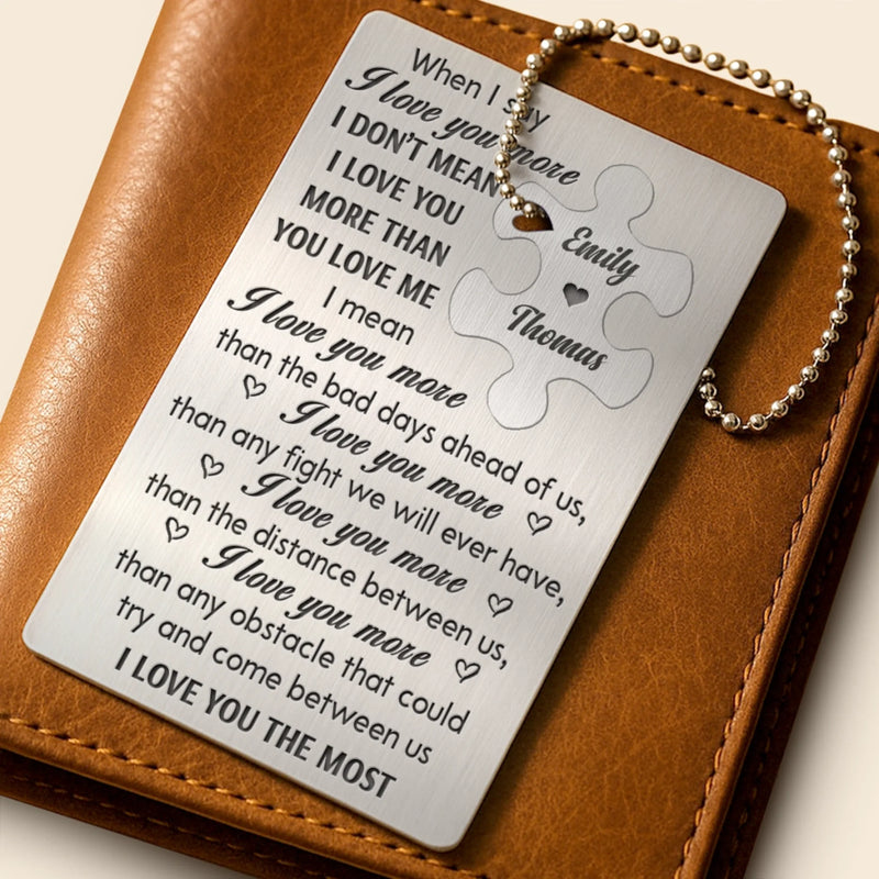Love That Fits Perfectly - Couple Personalized Custom Metal Wallet Card With Charm - Gift For Husband Wife, Anniversary