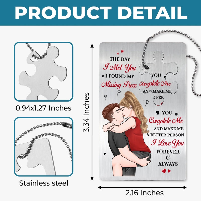 Metal Wallet Card With Charm - Personalized Anniversary Wedding Gifts For Husband And Wife, Him And Her - I Found My Missing Piece, Couple Birthday Gifts For Him And Her
