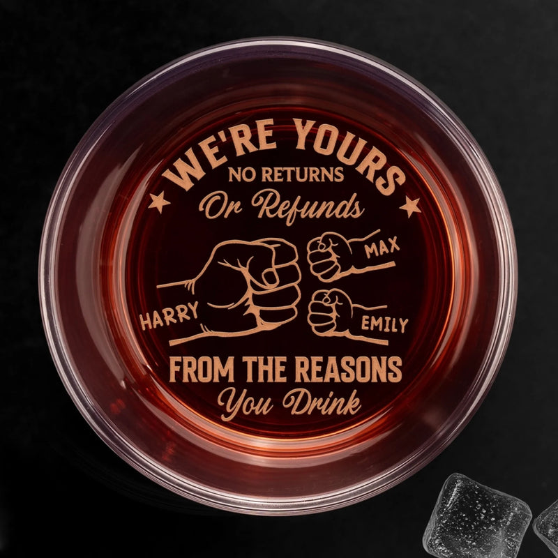 Custom Whiskey Glass - Personalized Father's Day Birthday Gifts For Dad, Grandpa - From The Reasons You Drink
