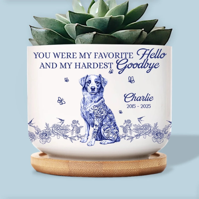 Home Decor Ceramic Plant Pot - Personalized Pet Memorial Gifts For Dogs - You Left Paw Prints On Our Hearts, Dog Memorial Gifts For Loss Of Dog, Pet Sympathy Gifts For Dogs