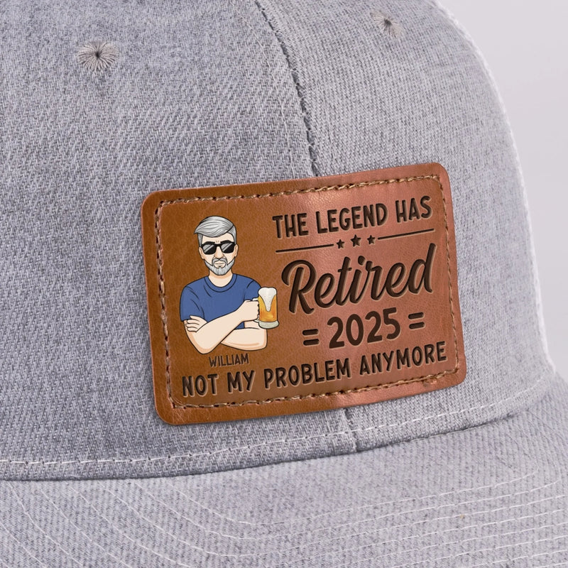 Custom Leather Patch Hat - Personalized Retirement Gifts For Women, Men - Not My Problem Anymore