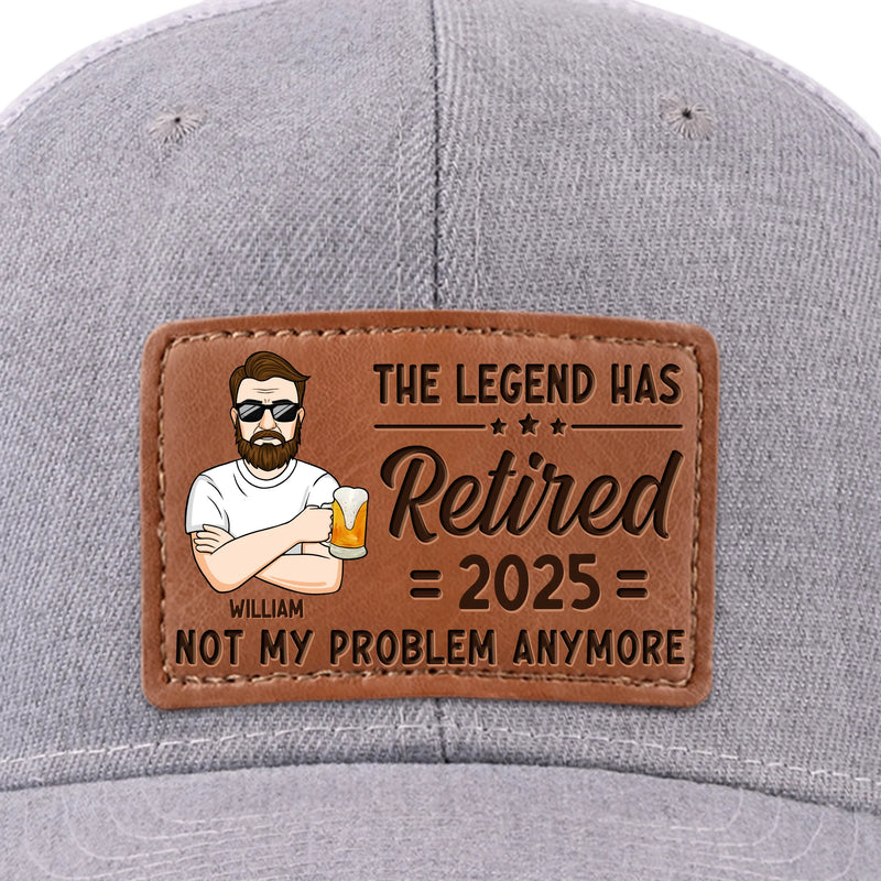 Custom Name Retirement Gifts for Men - Personalized Leather Patch Hat