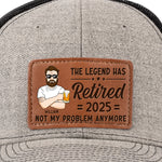 Custom Name Retirement Gifts for Men - Personalized Leather Patch Hat