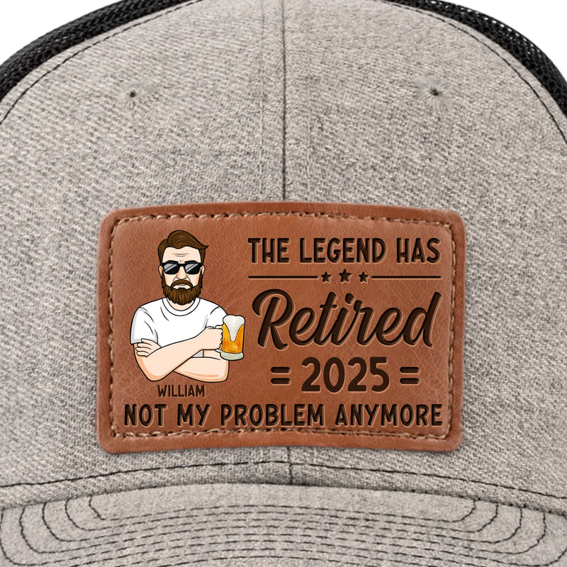 Custom Name Retirement Gifts for Men - Personalized Leather Patch Hat