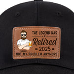 Custom Name Retirement Gifts for Men - Personalized Leather Patch Hat