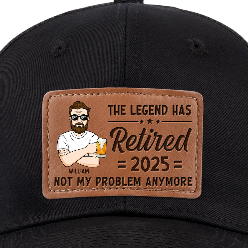 Custom Name Retirement Gifts for Men - Personalized Leather Patch Hat