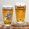 The Legend Has Clocked Out - Coworker Personalized Custom Beer Glass - Appreciation, Retirement Gift For Coworkers, Work Friends, Colleagues