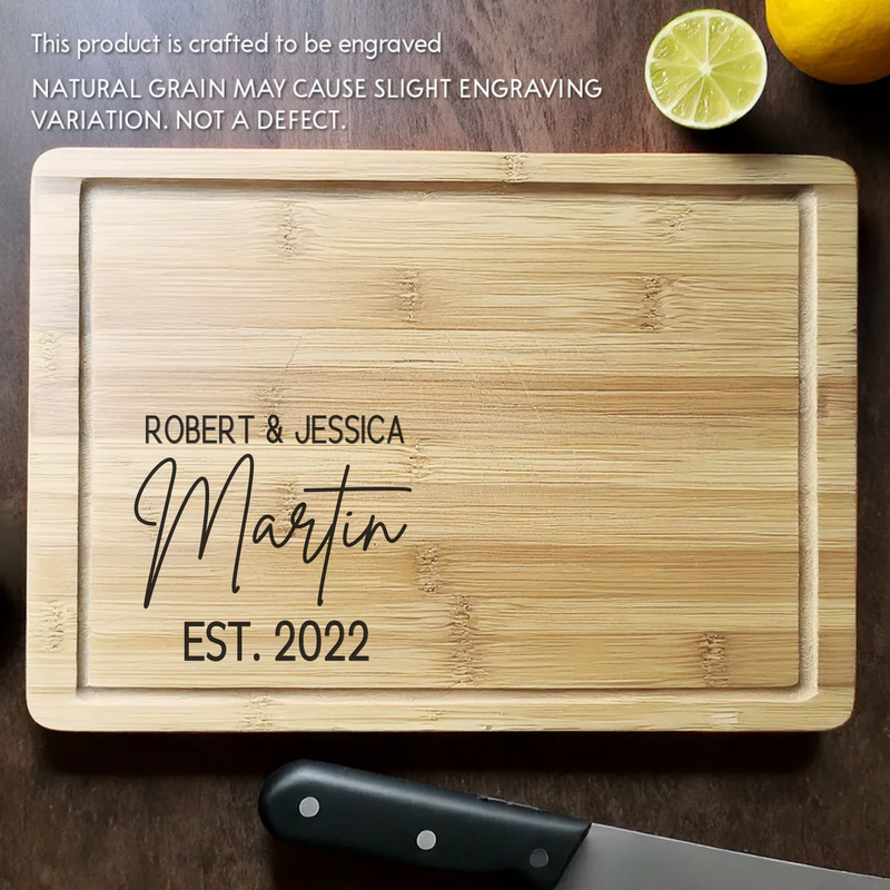 Happiness Starts With Us - Couple Personalized Custom Engraved Wooden Cutting Board - Gift For Husband Wife, Anniversary