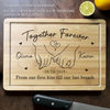 Made With Love, Served With Laughter - Couple Personalized Custom Engraved Wooden Cutting Board - Gift For Husband Wife, Anniversary