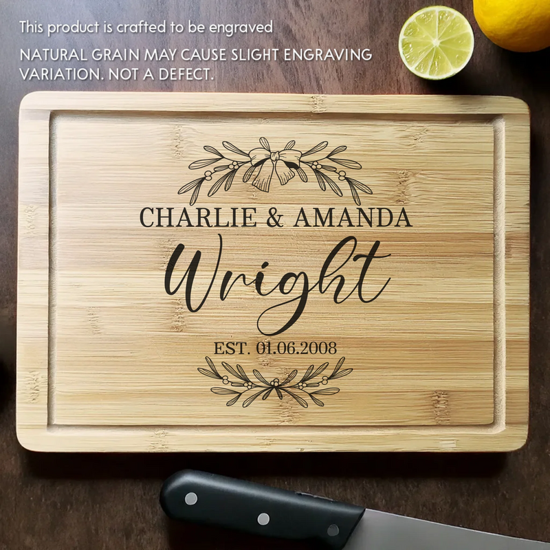 Cooking With Love - Couple Personalized Custom Engraved Wooden Cutting Board - Gift For Husband Wife, Anniversary
