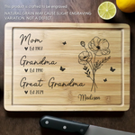 Custom Family Heritage Gifts for Mom and Grandma - Personalized Cutting Board
