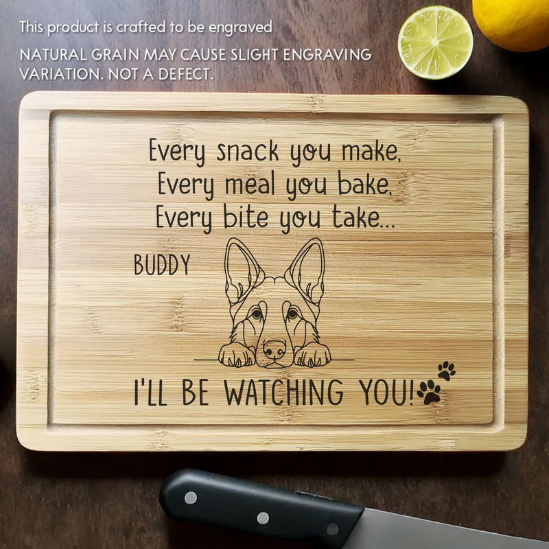 Custom Name Funny Dog Watching Gifts for Pet Lovers - Personalized Cutting Board