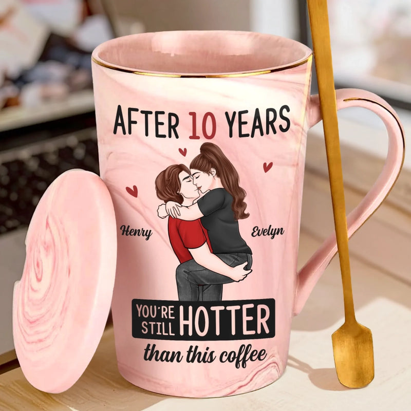 Custom 14oz Marble Mug - Personalized Anniversary Wedding Gifts For Husband And Wife, Him And Her - Hold Me Tight, Never Let Go