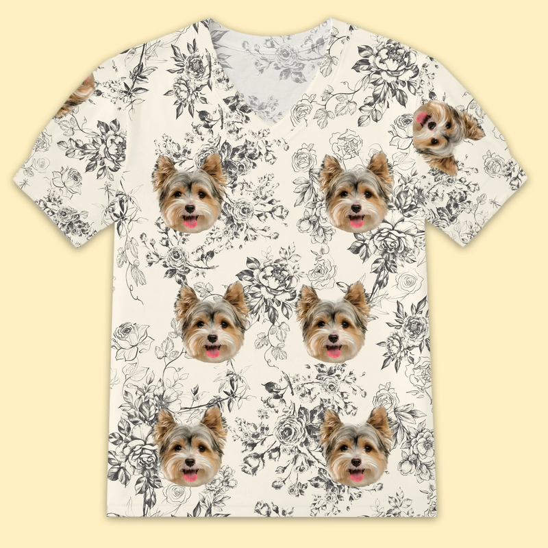Custom Photo Puff Sleeve Shirt - Personalized Summer Vacation And Travel Gifts For Dog Cat Lovers, Dog Dad And Mom, Cat Owners - Pawsitive Vibes Only