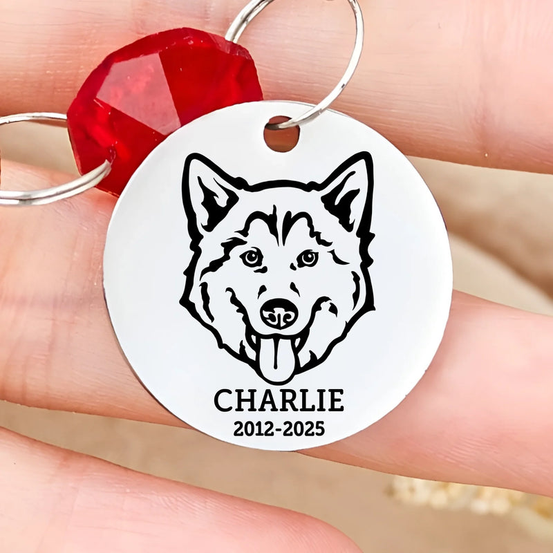Custom Pet Memorial Gifts - Personalized Crystal Suncatcher with Charm