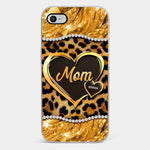 Custom Name Leopard Print Mom Gifts - Personalized Phone Case