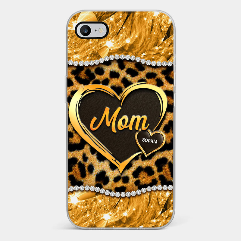 Custom Name Leopard Print Mom Gifts - Personalized Phone Case