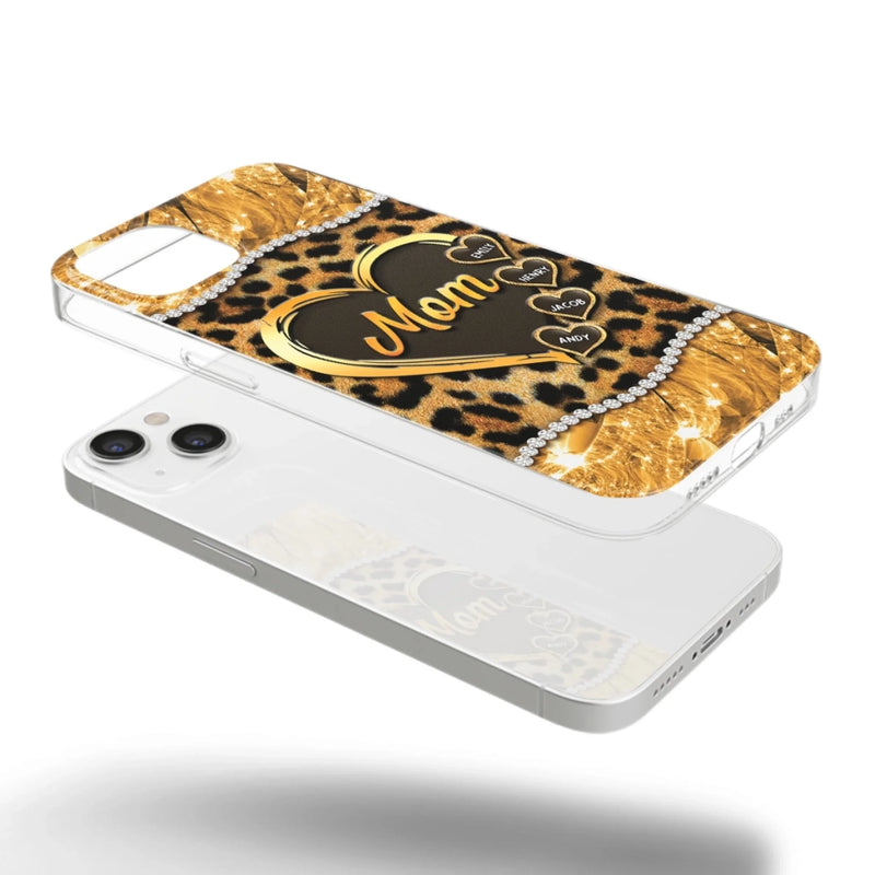 Custom Name Leopard Print Mom Gifts - Personalized Phone Case
