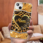 Custom Name Leopard Print Mom Gifts - Personalized Phone Case