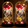 Custom Photo Light Up Eternal Rose In Glass Dome - Personalized Anniversary Wedding Gifts For Husband And Wife, Him And Her - Love In Full Bloom