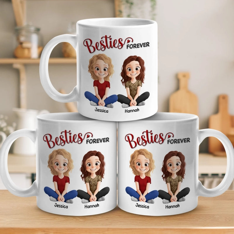 Custom Name Besties Forever Gifts for Friends - Personalized Mugs