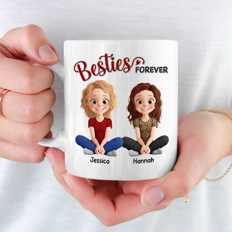 Custom Name Besties Forever Gifts for Friends - Personalized Mugs