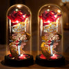 Custom Light Up Eternal Rose In Glass Dome - Personalized Anniversary Wedding Gifts For Husband And Wife, Him And Her - Couple Vibes, Rose Edition
