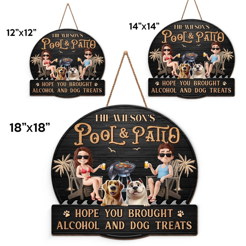 Custom Name Pool & Patio Dog Lover Gifts - Personalized Wood Sign