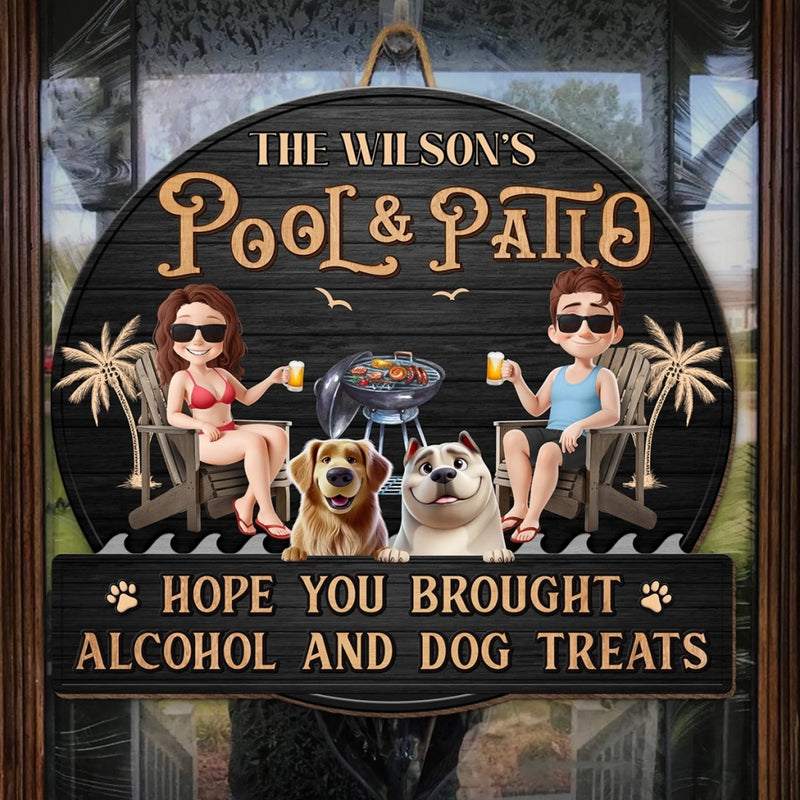 Custom Name Pool & Patio Dog Lover Gifts - Personalized Wood Sign