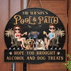 Custom Shaped Home Decor Wood Sign - Personalized Anniversary Wedding Gifts For Husband And Wife, Dog Dad And Mom - Good Vibes And Cold Drinks
